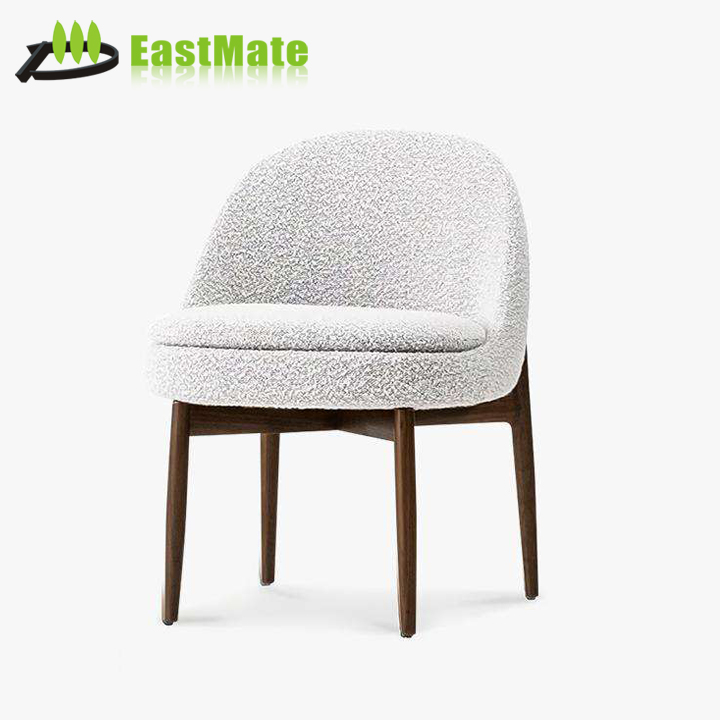 Modern Nordic Dining Chair Hot Sale Wood Leg Fabric Seat Back Restaurant Furniture for Home Office