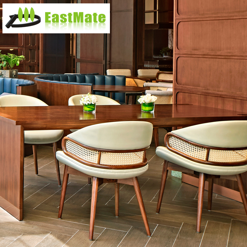 Modern Style Hotel Restaurant Furniture Four-seater Dining Table Chairs Dining Space Furniture Suite
