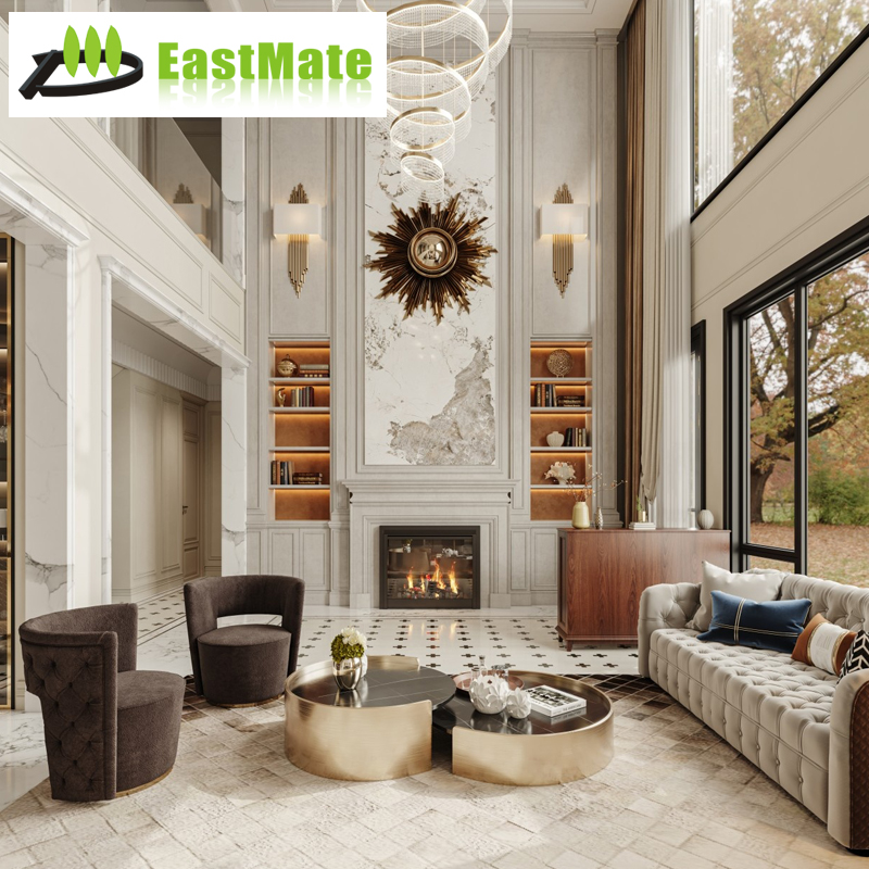 Imported Italian Minimalist Villa Furniture, Living Room Modular Sofa Custom, Modern Style Villa Soft Furnishing Package