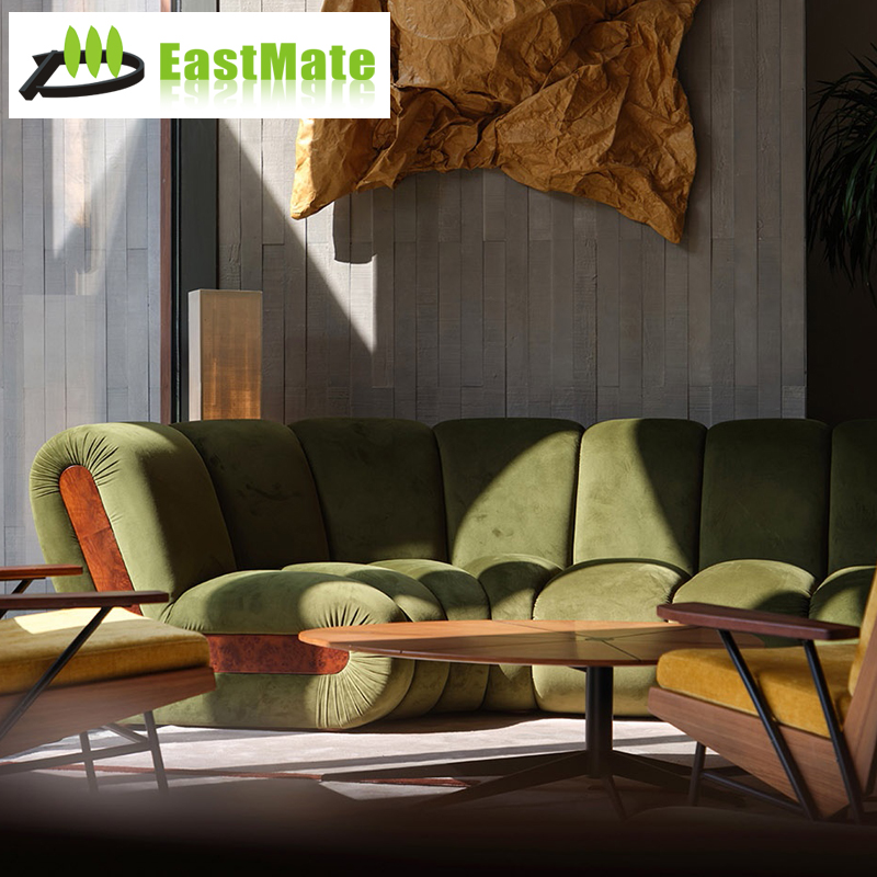 Luxury Hotel Lobby Fabric Modular Sofa, High-Back Leisure Sofa, VIP Reception Area Furniture Custom