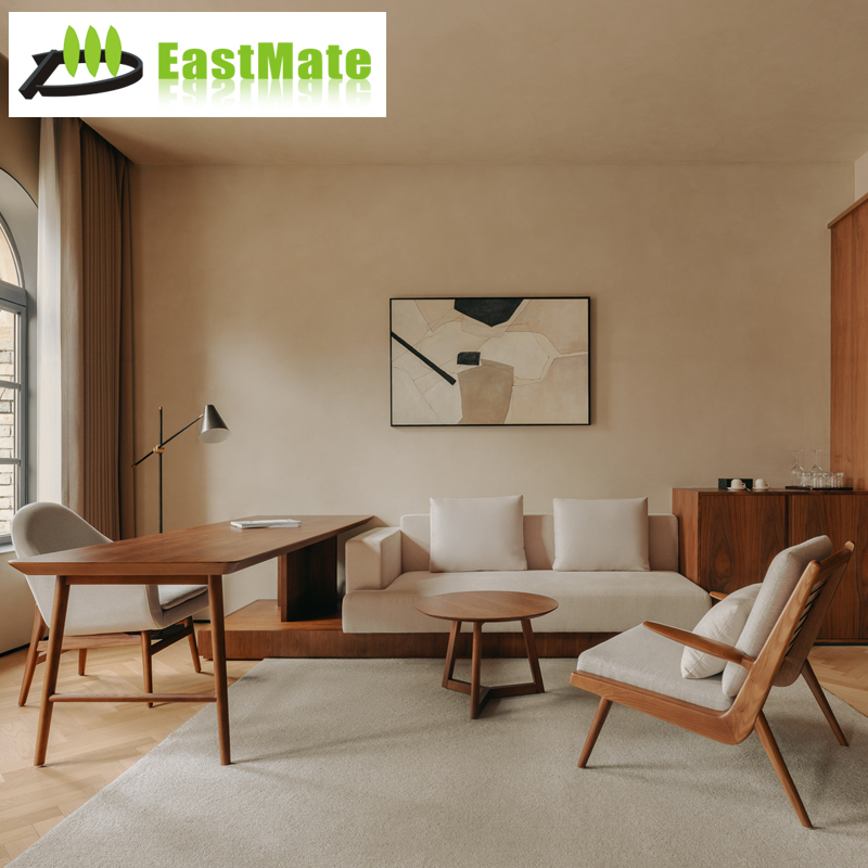 Hotel Suite Solid Wood Furniture Package, Whole Guest Room Custom, Solid Wood Bed Wardrobe Desk, Star Hotel Suite Complete Package
