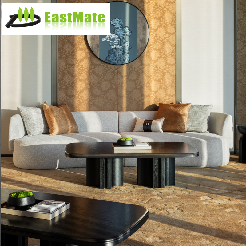 Hotel Lobby Lounge Sofa Set, Comfortable Seating with High Density Foam, Solid Wood Frame, Premium Fabric Upholstery for Public Area and Guest Waiting Zone