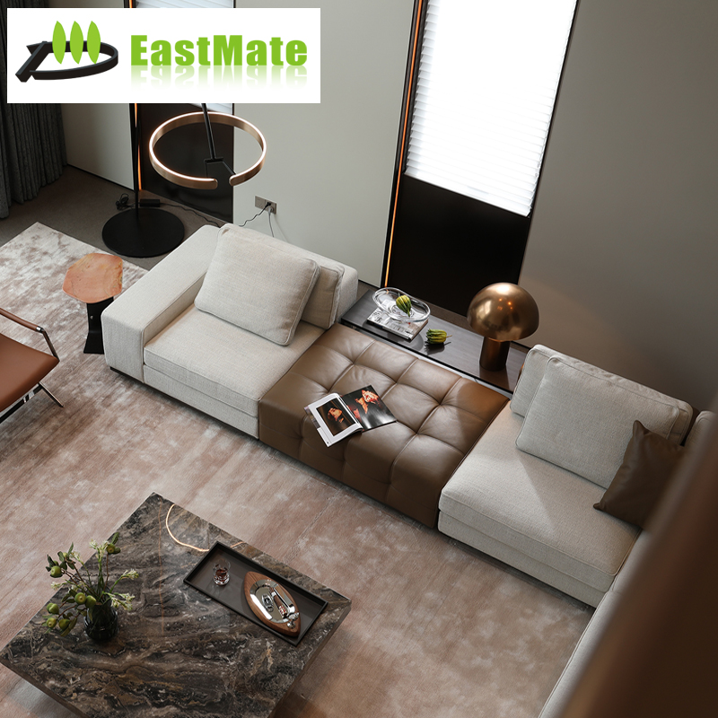 Luxury Villa Sofa Set, Modern L Shaped Sectional with High Density Foam, Solid Wood Frame, Premium Fabric Upholstery for Spacious Living Room and Lounge Area