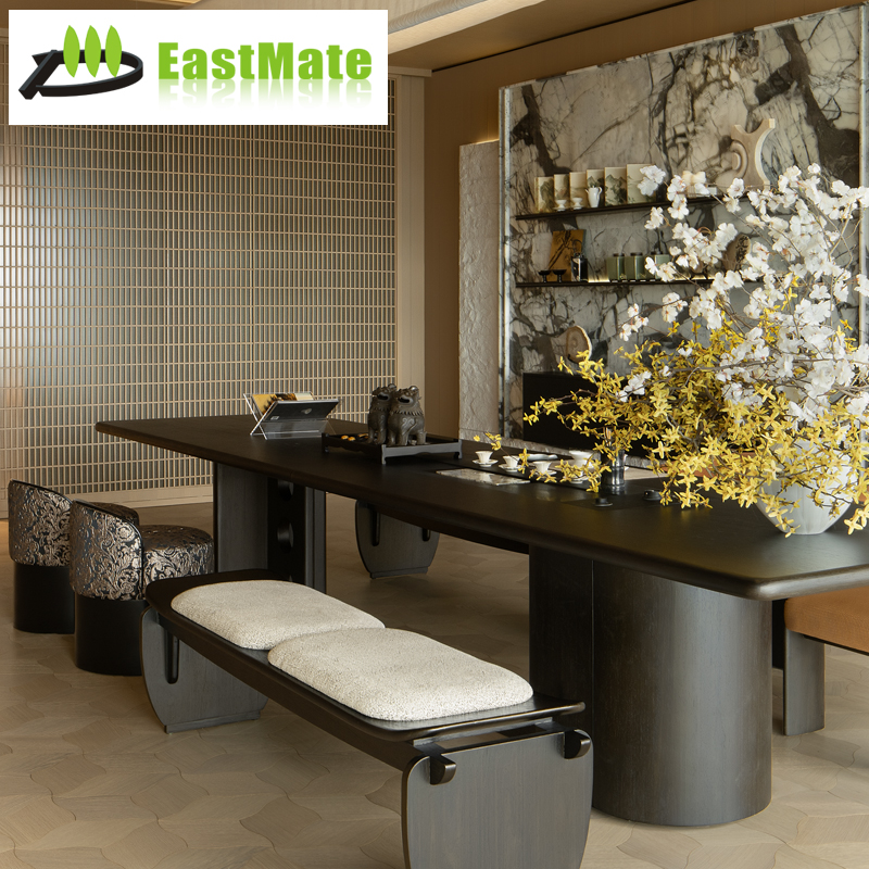 Luxury Villa Reception Tea Table Set OEM ODM Custom Stone Top Tea Desk FF&E Furnishing For High‑End Villa Living Room Private Club Guesthouse Hospitality Interior Project